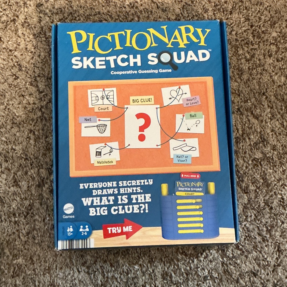Mattel Pictionary Sketch Squad Game - Blue and Orange